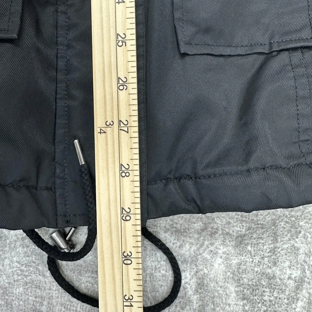 Levis Jacket Mens Large Black‎ Sherpa Lined Parka Faux Fur Hood Quilted Coat
